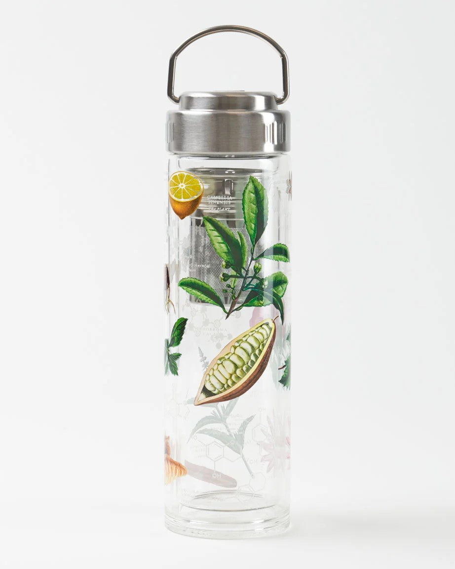Tea Chemistry Glass Tea Infuser Flask | Double-Walled Loose Leaf Bottle