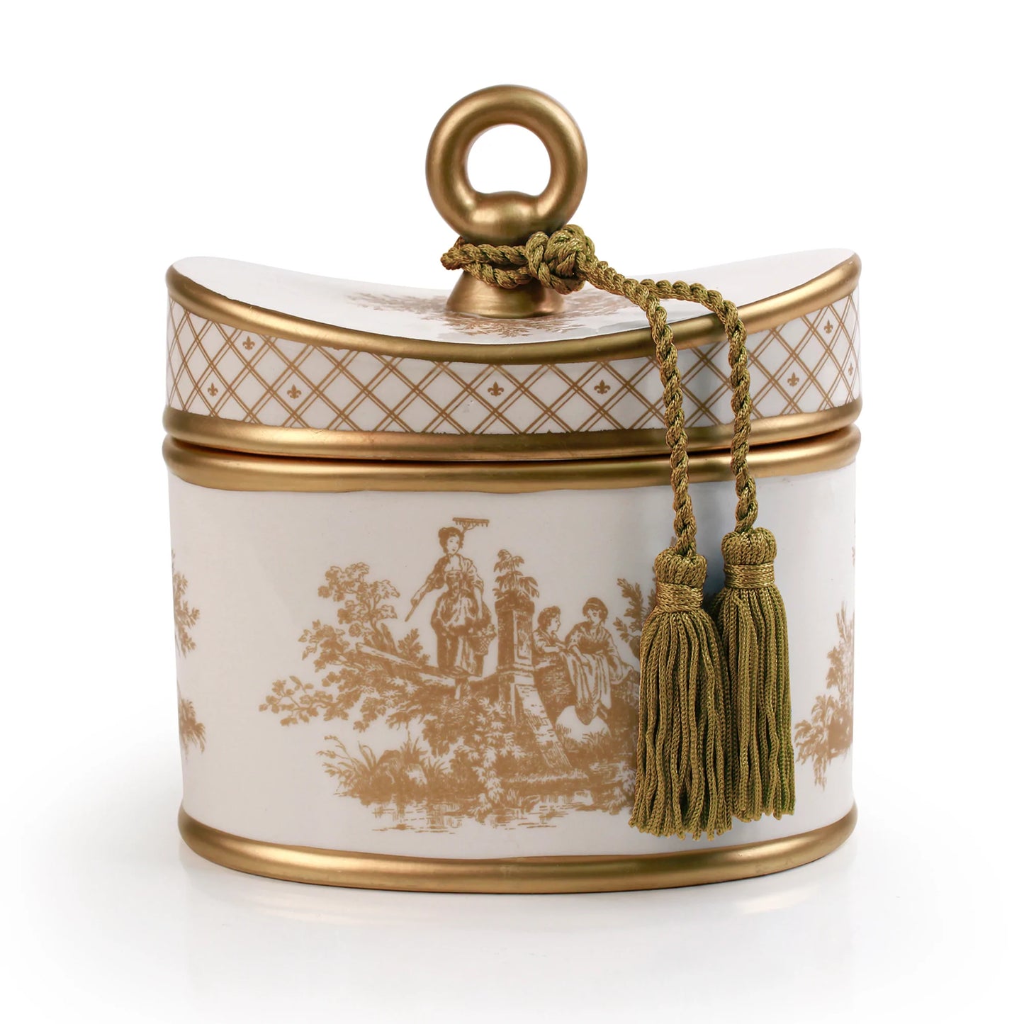 Classic Toile Ceramic Two-Wick Candle