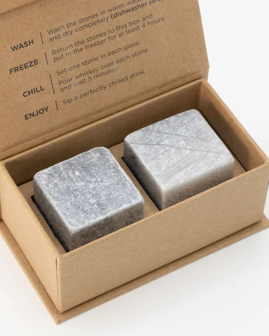Large Soapstone Whiskey Stones (Set of 2) | Reusable Drink Chillers