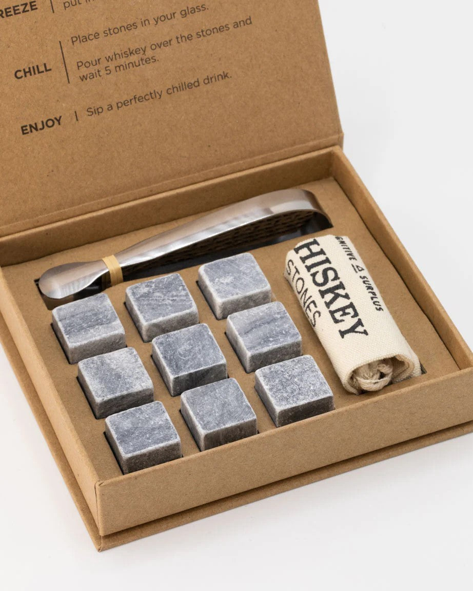 Soapstone Whiskey Stones Gift Set | Reusable Drink Chillers