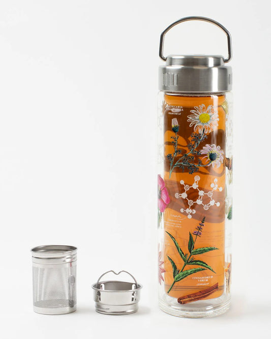 Tea Chemistry Glass Tea Infuser Flask | Double-Walled Loose Leaf Bottle