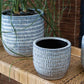 Add some personality to your home or office with this Brille Pot! It's made by hand and features a unique patterned textured design. Plus, it comes in a beautiful blue color with white glaze. Tropical houseplants. Spider plant, Jupiter pot. instant, repot into bigger pot, grow, houseplant pot, houseplant pot, tree, soil,  health and wellness, plant gift idea